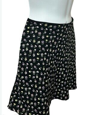 Divided H&M Black Floral Print Short Skirt